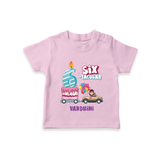 Celebrate Your Kids 6th Year Birthday With "SIX-TACULAR" - Personalized Birthday T-Shirts with Customized Name For Girls - PINK - 0-5 Months Old (Chest 17")