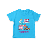 Monthly Milestone Baby T-Shirt -6th Month | Personalized Print | Cute & Comfortable - SKY BLUE - 0-5 Months Old (Chest 17")
