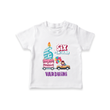 Monthly Milestone Baby T-Shirt -6th Month | Personalized Print | Cute & Comfortable - WHITE - 0-5 Months Old (Chest 17")