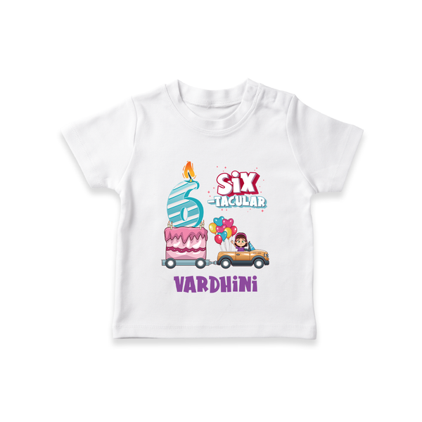 Monthly Milestone Baby T-Shirt -6th Month | Personalized Print | Cute & Comfortable - WHITE - 0-5 Months Old (Chest 17")