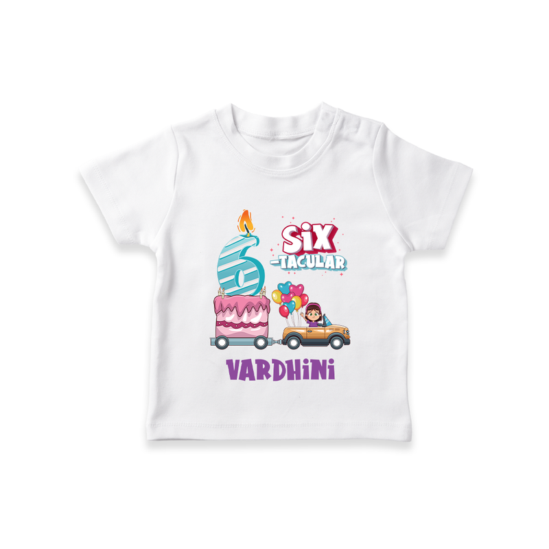 Monthly Milestone Baby T-Shirt -6th Month | Personalized Print | Cute & Comfortable - WHITE - 0-5 Months Old (Chest 17")