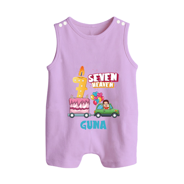 Celebrate 7 Month with Custom Romper Suit/ Sleeveless Romper | Personalized Newborn Outfit | Soft Cotton Comfort - LILAC - 0 - 5 Months Old (Chest 18")