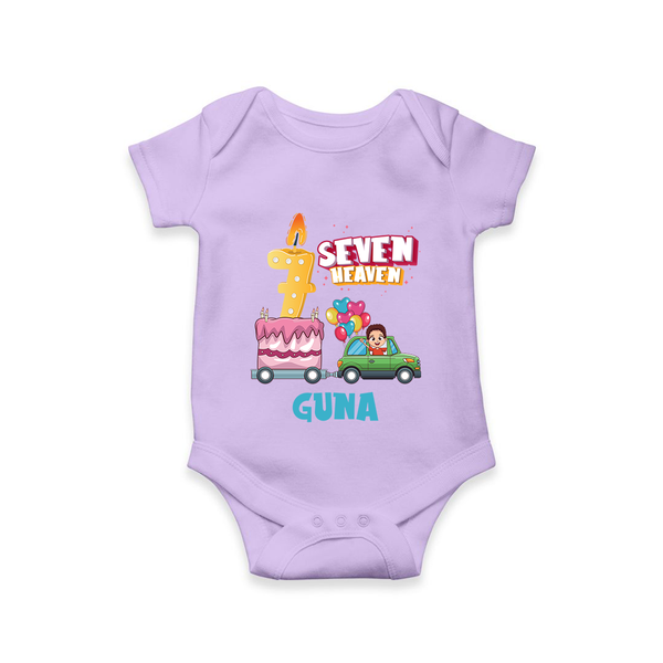Celebrate 7 Month with Custom Romper | Personalized Newborn Outfit | Soft Cotton Comfort - LILAC - New Born (Chest 14")