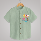 Celebrate Your Kids 7th Year Birthday With "SEVEN HEAVEN" - Personalized Birthday Shirts with Customized Name - MINT GREEN - 0 - 6 Months Old (Chest 23")