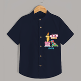 Seven Heaven 7th Birthday – Custom Name Shirt for Boys - NAVY BLUE - 0 - 6 Months Old (Chest 21")
