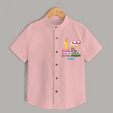 Celebrate Your Kids 7th Year Birthday With "SEVEN HEAVEN" - Personalized Birthday Shirts with Customized Name - PEACH - 0 - 6 Months Old (Chest 23")