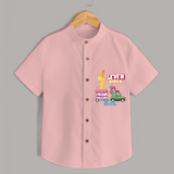 Seven Heaven 7th Birthday – Custom Name Shirt for Boys - PEACH - 0 - 6 Months Old (Chest 21")