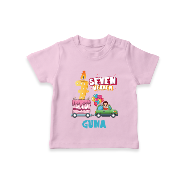 Celebrate 7 Month with Custom T-Shirt | Personalized Newborn Outfit | Soft Cotton Comfort - BABY PINK - 0-5 Months Old (Chest 17")