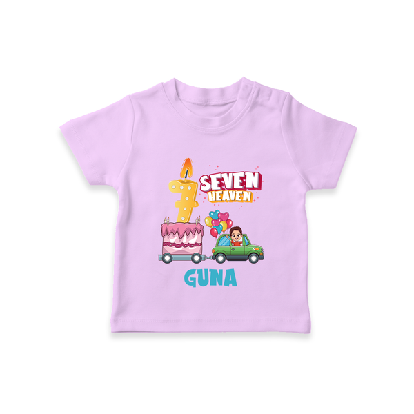 Celebrate 7 Month with Custom T-Shirt | Personalized Newborn Outfit | Soft Cotton Comfort - LILAC - 0-5 Months Old (Chest 17")
