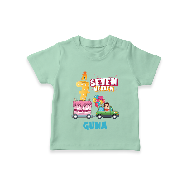 Celebrate 7 Month with Custom T-Shirt | Personalized Newborn Outfit | Soft Cotton Comfort - MINT GREEN - 0-5 Months Old (Chest 17")