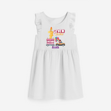 Seven Heaven 7th Birthday – Personalized Name Frock for Girls - WHITE - 0 - 6 Months Old (Chest 18")