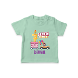 Monthly Milestone Baby T-Shirt -7th Month | Personalized Print | Cute & Comfortable - MINT GREEN - 0-5 Months Old (Chest 17")