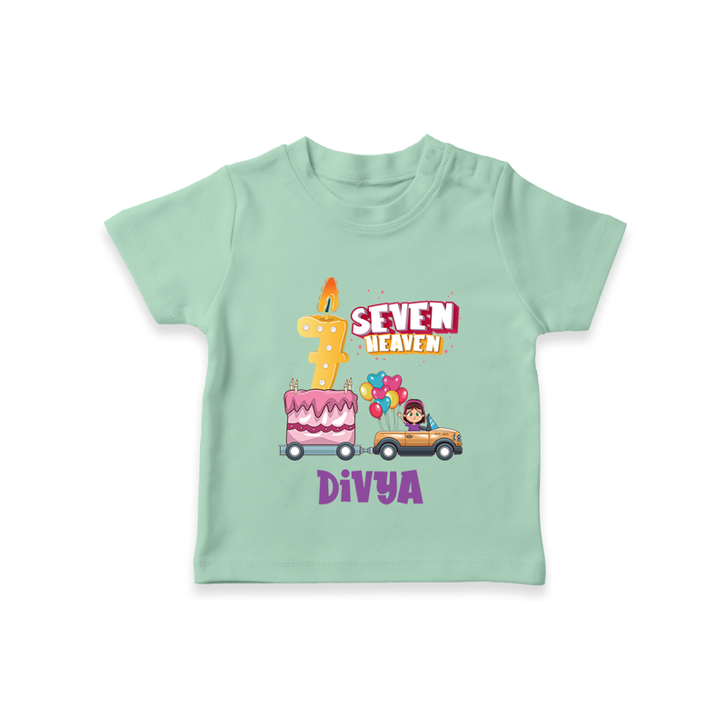 Monthly Milestone Baby T-Shirt -7th Month | Personalized Print | Cute & Comfortable - MINT GREEN - 0-5 Months Old (Chest 17")