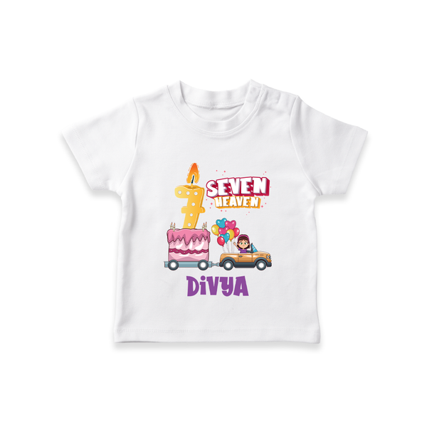 Monthly Milestone Baby T-Shirt -7th Month | Personalized Print | Cute & Comfortable - WHITE - 0-5 Months Old (Chest 17")