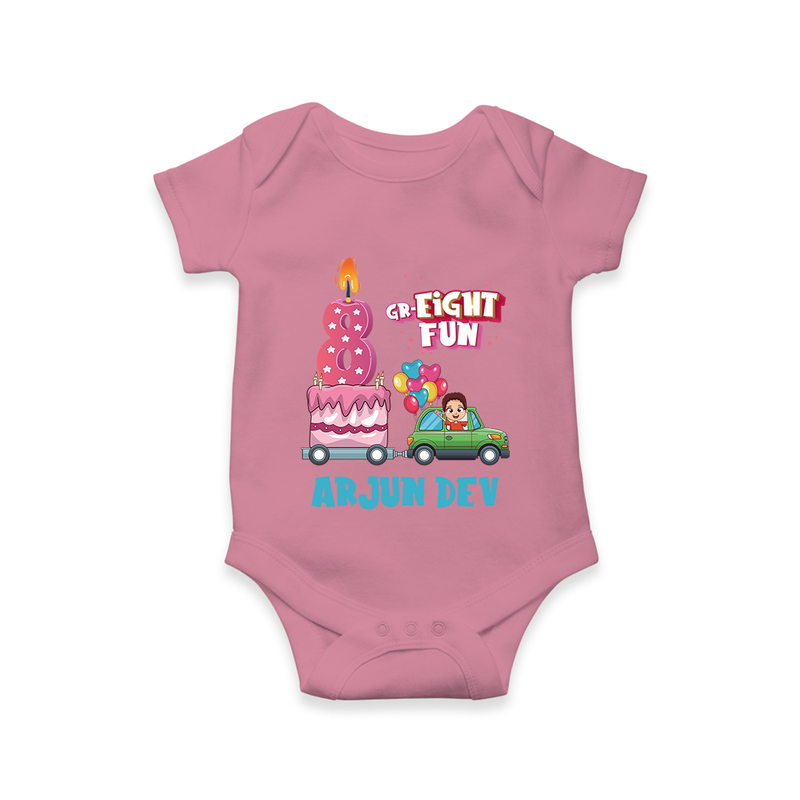 Monthly Milestone Baby Bodysuit -8th Month | Personalized Print | Cute & Comfortable - ONION - New Born (Chest 14")