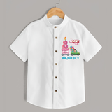 Monthly Milestone Baby Shirt -8th Month | Personalized Print | Cute & Comfortable - WHITE - 0 - 6 Months Old (Chest 23")