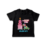 Celebrate Your Kids 8th Year Birthday With "GR-EIGHT FUN" - Personalized Birthday T-Shirts with Customized Name For Boys - BLACK - 0-5 Months Old (Chest 17")