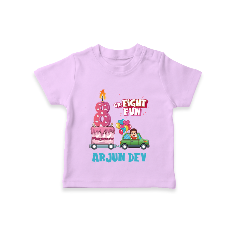 Monthly Milestone Baby T-Shirt -8th Month | Personalized Print | Cute & Comfortable - LILAC - 0-5 Months Old (Chest 17")