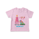 Celebrate Your Kids 8th Year Birthday With "GR-EIGHT FUN" - Personalized Birthday T-Shirts with Customized Name For Boys - PINK - 0-5 Months Old (Chest 17")