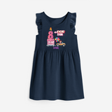 Gr-Eight Fun 8th Birthday – Personalized Name Frock for Girls - NAVY BLUE - 0 - 6 Months Old (Chest 18")