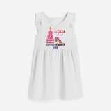 Gr-Eight Fun 8th Birthday – Personalized Name Frock for Girls - WHITE - 0 - 6 Months Old (Chest 18")