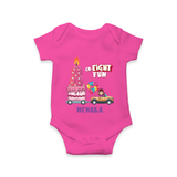 Celebrate Your Adorable BabyÕs 8th Month With "GR-EIGHT FUN" - Personalized Romper For Babies With Name - HOT PINK - 0 - 3 Months Old (Chest 16")