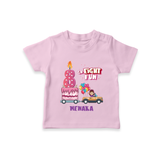 Celebrate Your Kids 8th Year Birthday With "GR-EIGHT FUN" - Personalized Birthday T-Shirts with Customized Name For Girls - PINK - 0-5 Months Old (Chest 17")