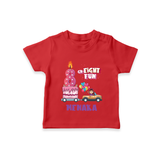 Adorable 8th Month Baby T-Shirt | Name Printed Cotton T-Shirt | Perfect for Photos - RED - 0-5 Months Old (Chest 17")