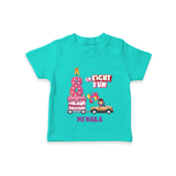 Celebrate Your Kids 8th Year Birthday With "GR-EIGHT FUN" - Personalized Birthday T-Shirts with Customized Name For Girls - TEAL - 0-5 Months Old (Chest 17")