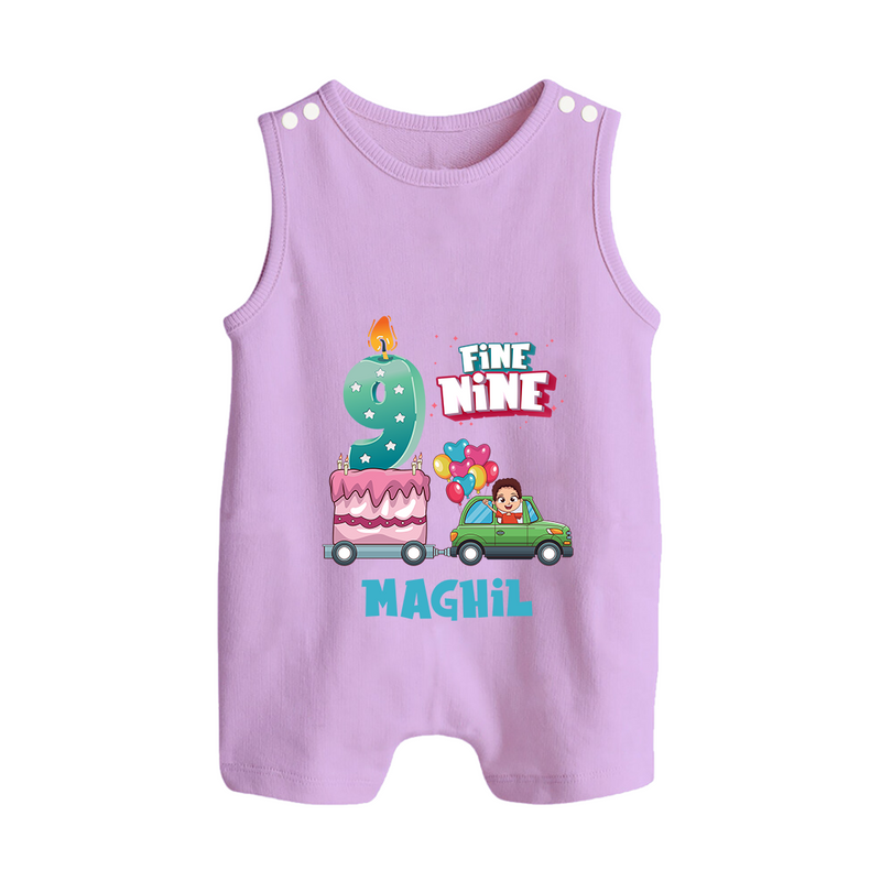 Baby Milestone Romper Suit/ Sleeveless Romper | Custom 9 Month Romper Suit/ Sleeveless Romper | Soft, Skin-Friendly Cotton - LILAC - 0 - 5 Months Old (Chest 18")