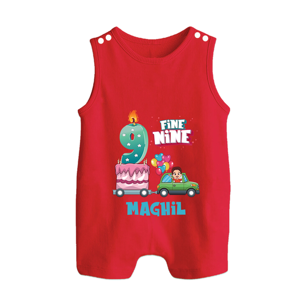 Baby Milestone Romper Suit/ Sleeveless Romper | Custom 9 Month Romper Suit/ Sleeveless Romper | Soft, Skin-Friendly Cotton - RED - 0 - 5 Months Old (Chest 18")