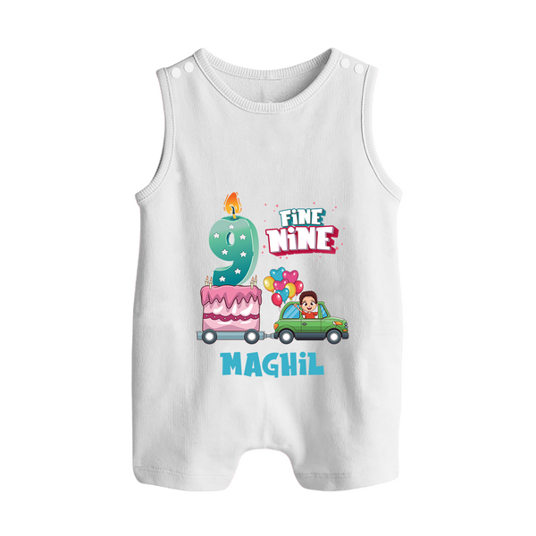 Baby Milestone Romper Suit/ Sleeveless Romper | Custom 9 Month Romper Suit/ Sleeveless Romper | Soft, Skin-Friendly Cotton - WHITE - 0 - 5 Months Old (Chest 18")