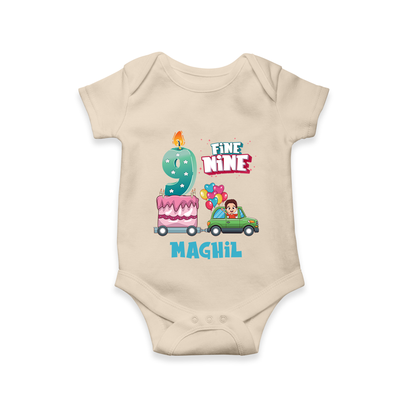 Baby Milestone Romper | Custom 9 Month Onesie | Soft, Skin-Friendly Cotton - IVORY - New Born (Chest 14")
