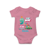 Celebrate Your Babies 9th Month With "FINE NINE" - Customized Romper For Babies With Name - ONION - 0 - 3 Months Old (Chest 16")