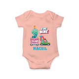 Baby Milestone Romper | Custom 9 Month Onesie | Soft, Skin-Friendly Cotton - PEACH - New Born (Chest 14")