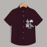 Fine-Nine 9th Birthday – Custom Name Shirt for Boys - MAROON - 0 - 6 Months Old (Chest 21")
