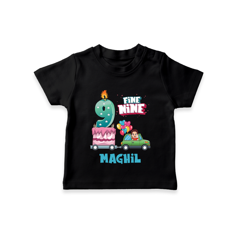 Baby Milestone T-Shirt | Custom 9 Month T-Shirt | Soft, Skin-Friendly Cotton - BLACK - 0-5 Months Old (Chest 17")
