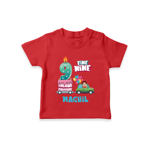 Baby Milestone T-Shirt | Custom 9 Month T-Shirt | Soft, Skin-Friendly Cotton - RED - 0-5 Months Old (Chest 17")