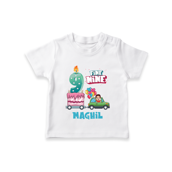 Baby Milestone T-Shirt | Custom 9 Month T-Shirt | Soft, Skin-Friendly Cotton - WHITE - 0-5 Months Old (Chest 17")