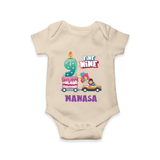 Celebrate 9 Month with Custom Romper | Personalized Newborn Outfit | Soft Cotton Comfort - IVORY - New Born (Chest 14")