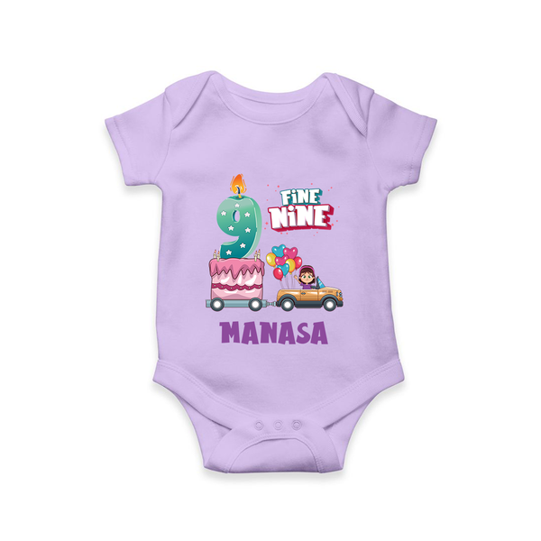 Celebrate 9 Month with Custom Romper | Personalized Newborn Outfit | Soft Cotton Comfort - LILAC - New Born (Chest 14")