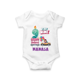 Celebrate 9 Month with Custom Romper | Personalized Newborn Outfit | Soft Cotton Comfort - WHITE - New Born (Chest 14")