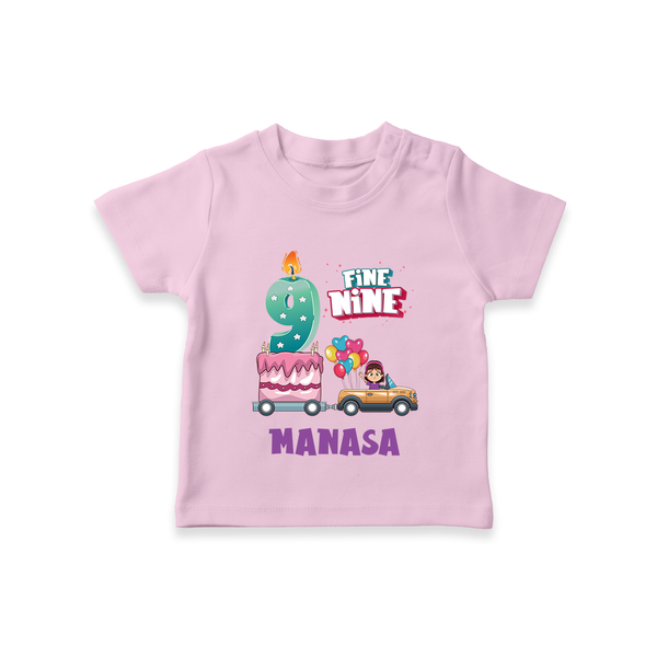 Celebrate 9 Month with Custom T-Shirt | Personalized Newborn Outfit | Soft Cotton Comfort - BABY PINK - 0-5 Months Old (Chest 17")