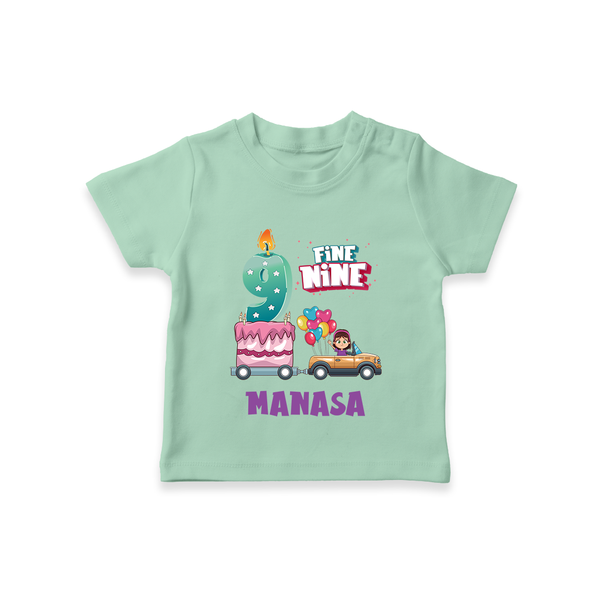 Celebrate 9 Month with Custom T-Shirt | Personalized Newborn Outfit | Soft Cotton Comfort - MINT GREEN - 0-5 Months Old (Chest 17")
