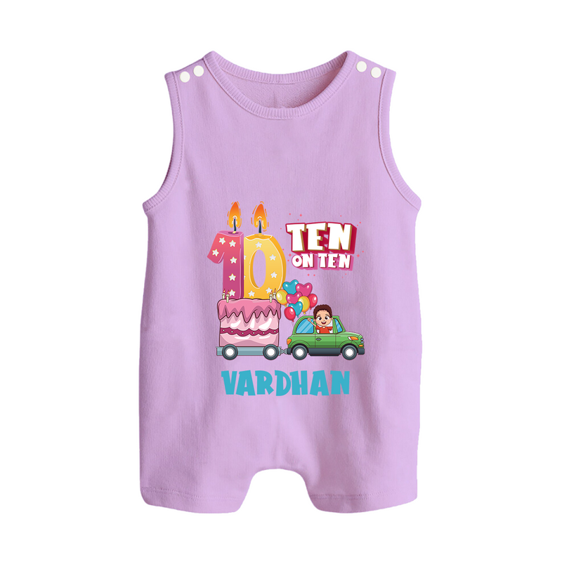 Baby Milestone Romper Suit/ Sleeveless Romper | Custom 10 Month Romper Suit/ Sleeveless Romper | Soft, Skin-Friendly Cotton - LILAC - 0 - 5 Months Old (Chest 18")