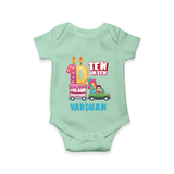 Baby Milestone Romper | Custom 10 Month Onesie | Soft, Skin-Friendly Cotton - MINT GREEN - New Born (Chest 14")