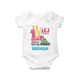 Baby Milestone Romper | Custom 10 Month Onesie | Soft, Skin-Friendly Cotton - WHITE - New Born (Chest 14")
