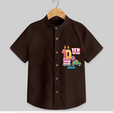 Ten-Oh Ten 10th Birthday – Custom Name Shirt for Boys - CHOCOLATE BROWN - 0 - 6 Months Old (Chest 21")