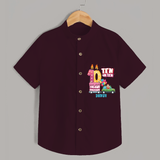 Ten-Oh Ten 10th Birthday – Custom Name Shirt for Boys - MAROON - 0 - 6 Months Old (Chest 21")