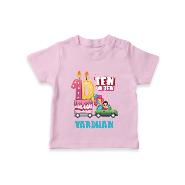 Baby Milestone T-Shirt | Custom 10 Month T-Shirt | Soft, Skin-Friendly Cotton - BABY PINK - 0-5 Months Old (Chest 17")